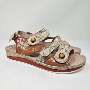 L’Artiste Spring Step Womens Shoes 9 40 Payoka Wedges sandals Beige Orange S31